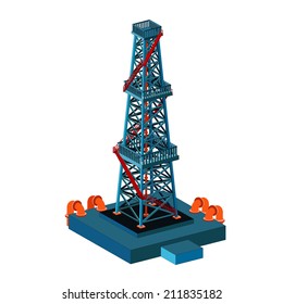 oil derrick tower on white