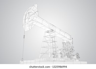 oil derrick. vector 3d object. mining of minerals.
