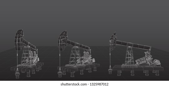 oil derrick. vector 3d object. mining of minerals.