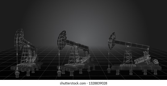 oil derrick. vector 3d object. mining of minerals.