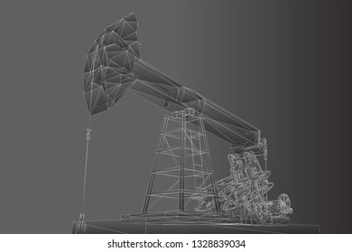 oil derrick. vector 3d object. mining of minerals.