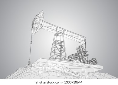 oil derrick. vector 3d object. mining of minerals.