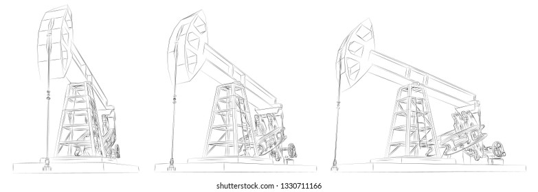 oil derrick. vector 3d object. mining of minerals.