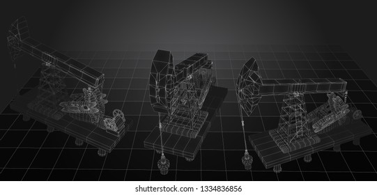 oil derrick. vector 3d object. mining of minerals.