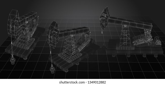 oil derrick. vector 3d object. mining of minerals.