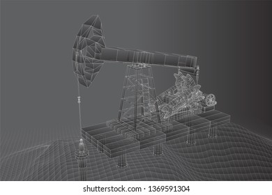 oil derrick. vector 3d object. mining of minerals.