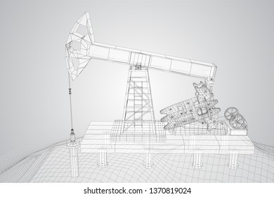 oil derrick. vector 3d object. mining of minerals.