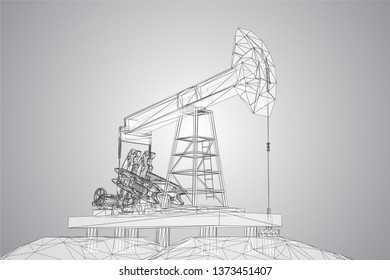 oil derrick. vector 3d object. mining of minerals.