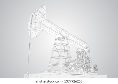 oil derrick. vector 3d object. mining of minerals.