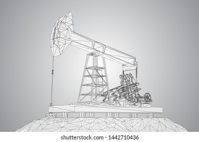 oil derrick. vector 3d object. mining of minerals.