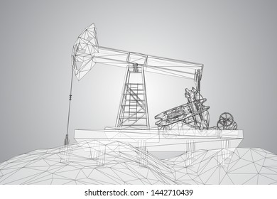 Oil Derrick Vector 3d Object Mining Stock Vector (Royalty Free ...