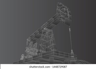oil derrick. vector 3d object. mining of minerals.