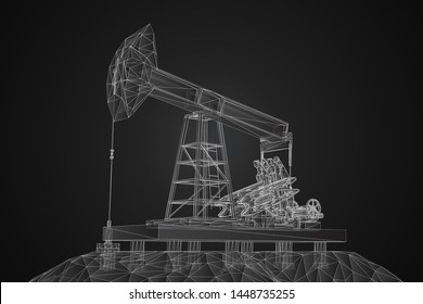 oil derrick. vector 3d object. mining of minerals.