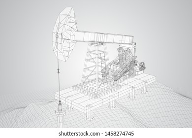 oil derrick. vector 3d object. mining of minerals.