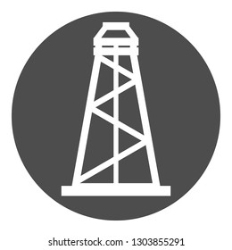 Oil derrick. Vector icon.
