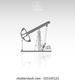 Oil derrick. Vector icon.