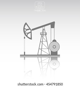 Oil derrick. Vector icon.
