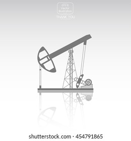 Oil derrick. Vector icon.