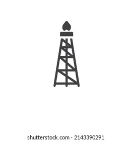 Oil Derrick Vector Icon. Filled Flat Sign For Mobile Concept And Web Design. Drilling Rig Glyph Icon. Symbol, Logo Illustration. Vector Graphics