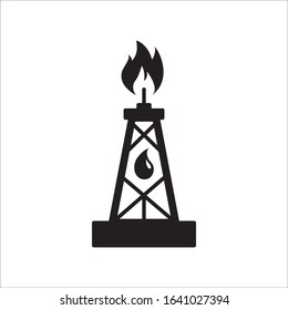 Oil derrick vector icon. Oil production icon. Oil tower flat sign design. Derrick symbol pictogram