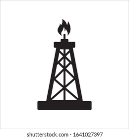 Oil derrick vector icon. Oil production icon. Oil tower flat sign design. Derrick symbol pictogram