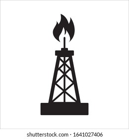 Oil derrick vector icon. Oil production icon. Oil tower flat sign design. Derrick symbol pictogram