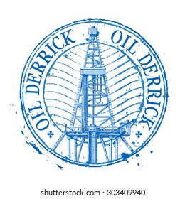 oil derrick vector logo design template. petroleum or business, factory, industry icon