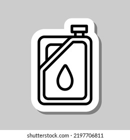Öl, Diesel einfache Symbolvektorgrafik. Flaches Design. Aufkleber mit Schatten auf grauem Hintergrund.ai
