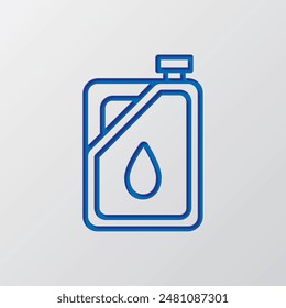 Oil, diesel simple icon vector. Flat design. Paper cut design. Cutted blue symbol with shadow. Gray background.ai