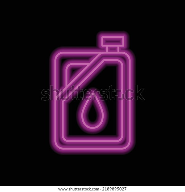 Oil, diesel simple icon vector. Flat\
design. Purple neon on black\
background.ai