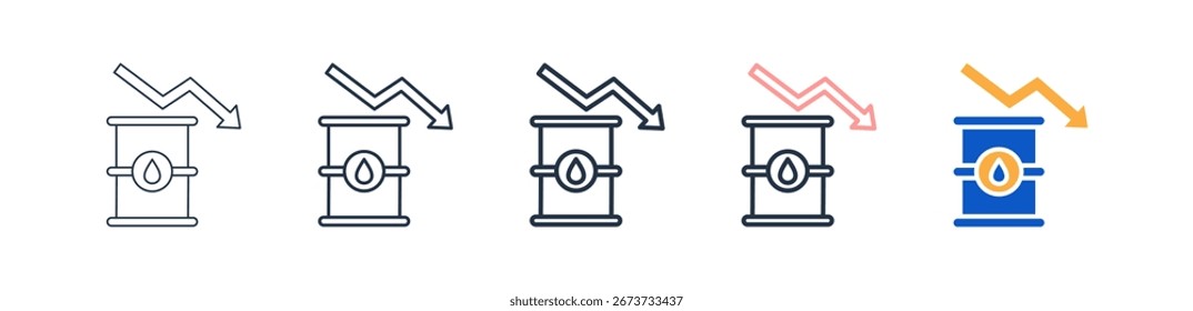 Óleo ícones de estilo diferente definir ilustração de vetor.