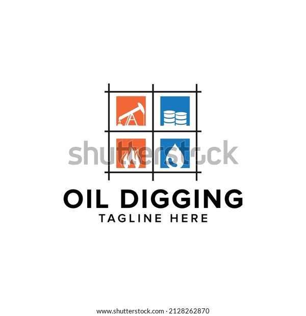 oil digging service\
logo design template