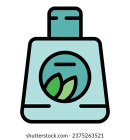 Oil dispenser bottle icon outline vector. Coco cream. Natural product color flat