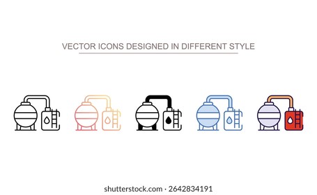 Diseño de icono de distribuidor de aceite con fondo blanco