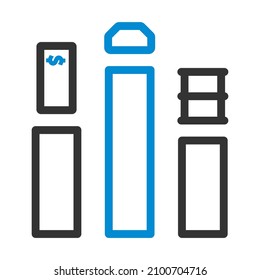 Oil, Dollar And Gold Chart Concept Icon. Editable Bold Outline With Color Fill Design. Vector Illustration.