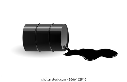 Oil Down Graphic - Vector Concept Illustration. Fuel Catastrophic Prices. The Global Financial Crisis Infographic