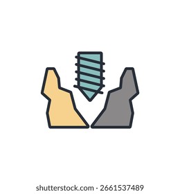 colección de icono de taladro de aceite. Estilo de diseño con fondo