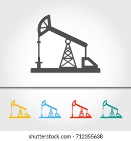 Oil Drill Rig Single Icon Vector Illustration