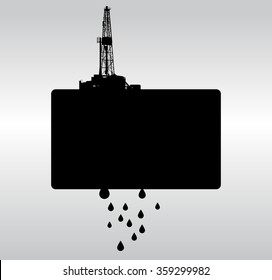 Oil drilling b&w background