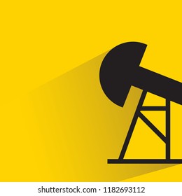 oil drilling crane with drop shadow in yellow background