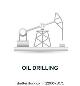 Oil Drilling Icon. 3d Illustration From Climate Change Collection. Creative Oil Drilling 3d Icon For Web Design, Templates, Infographics And More