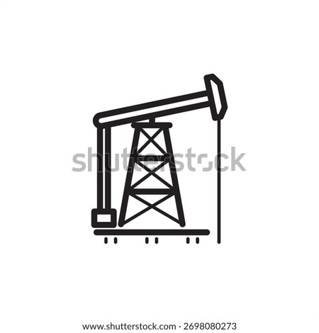 Oil drilling rig icon symbolizing fossil fuel extraction and industrial operations, representing modern petroleum production, specialized exploration technology, and energy supply infrastructure.