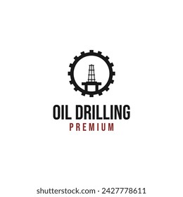 Oil Drilling Rig  Logo Design Concept Vector Illustration