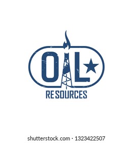 oil drilling rig logo template