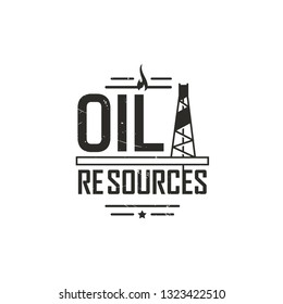 Oil Drilling Rig Logo Template