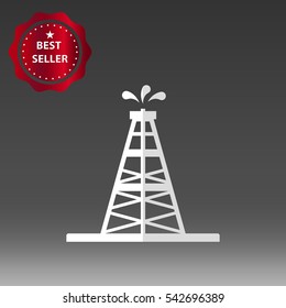 Oil Drilling Rig Vector Icon Illustration