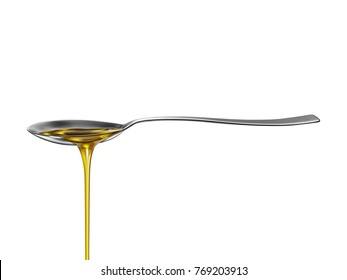 Oil dripping or pouring from a spoon