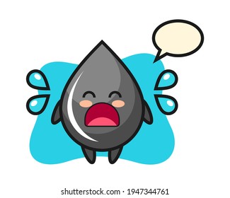 Oil drop cartoon illustration with crying gesture, cute style design for t shirt, sticker, logo element