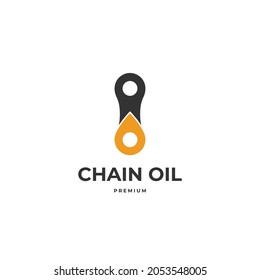 Oil drop with chain logo design concept. Vector illustration