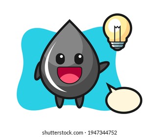 Caricatura de personajes sobre caídas de aceite para conseguir la idea, diseño de estilo lindo para camisetas, pegatinas, elemento logo